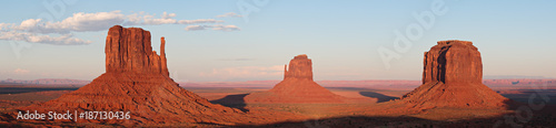 Monument Valley Glowing Red Rocks at Sunset