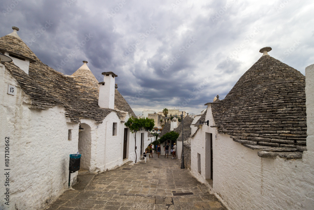 trulli houses in Arbelobello in Puglia in Italy