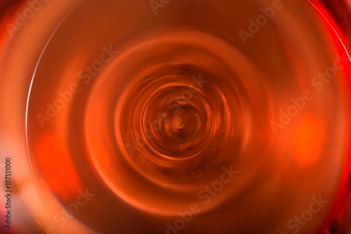 A glass of pink wine close up