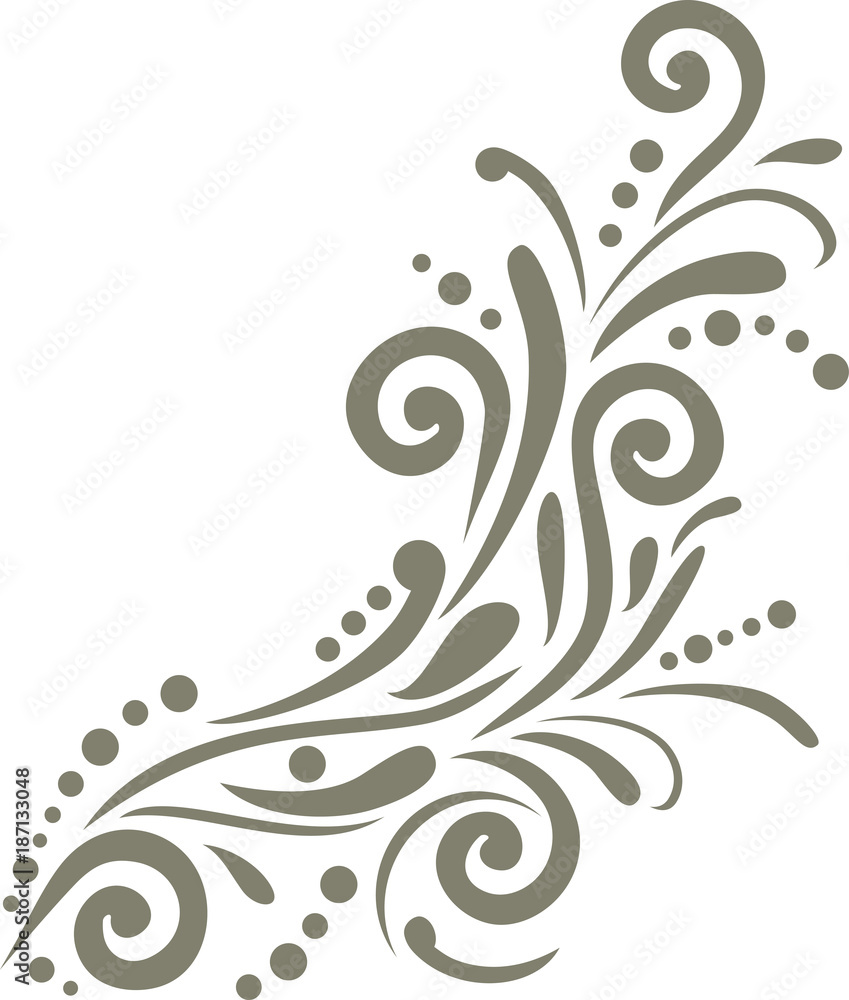 Dark olive ornamental element for design Dark olive ornamental element for design