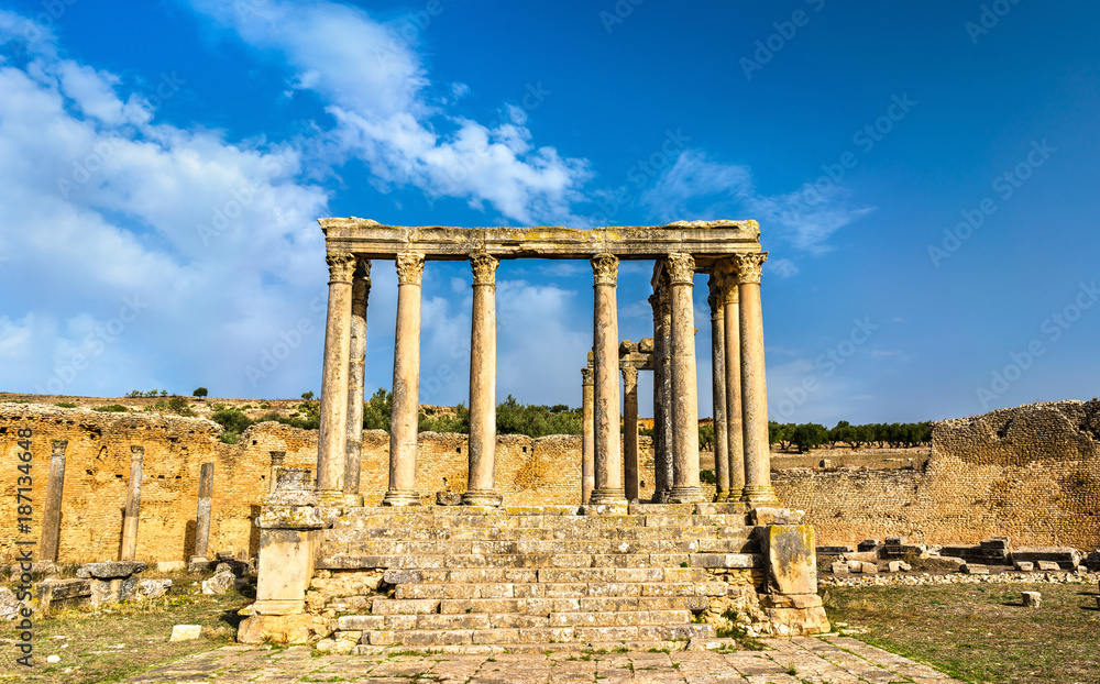 Temple of Juno Caelestis at Dougga, an ancient Roman town in Tunisia