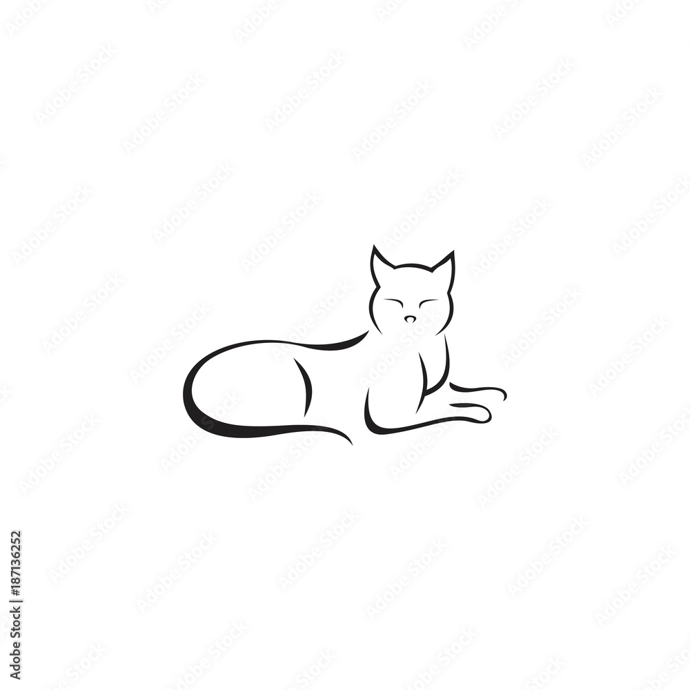 simple cat line art simple cat line art