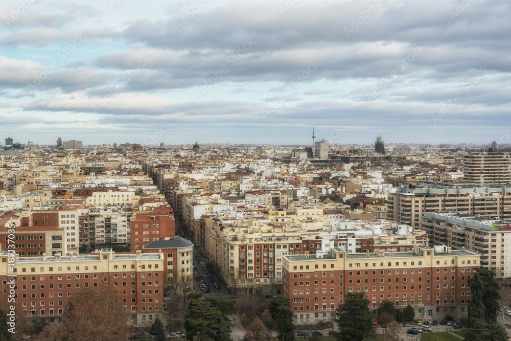 Aerial view of Madrid, Spain.