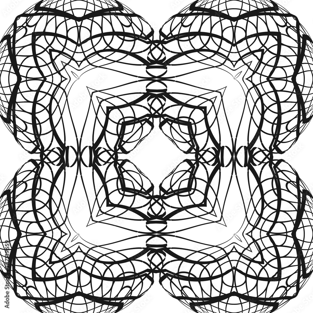 Fototapeta premium Geometric seamless pattern. Abstract creative black and white ornament. Vector modern design background.