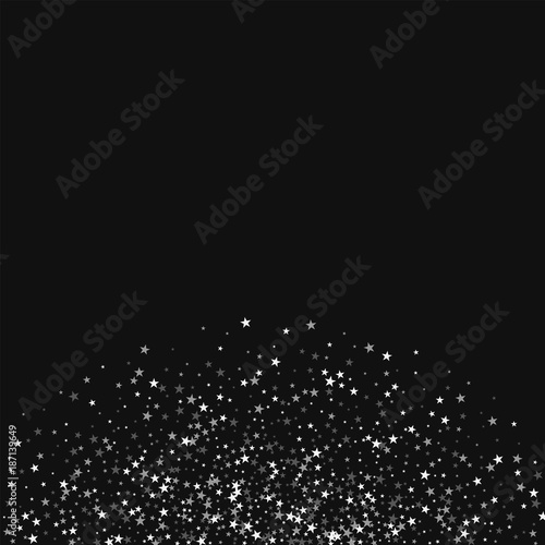 Amazing falling stars. Bottom semicirclee with amazing falling stars on black background. Mind-blowing Vector illustration.