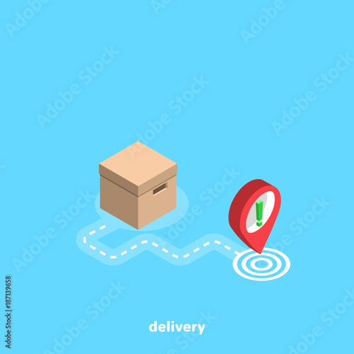 delivery of the parcel to the specified address, isometric image