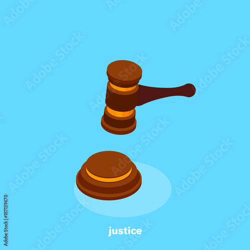 justice and auction of attributes, isometric image