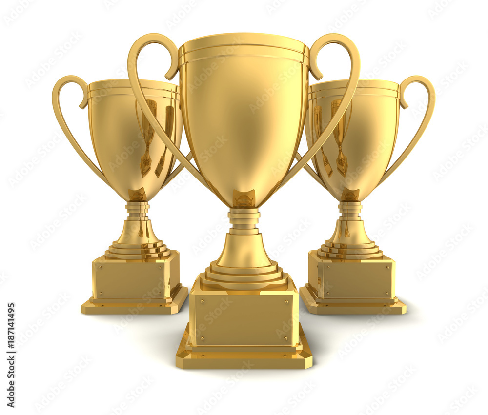 award cups concept 3d illustration award cups concept 3d illustration