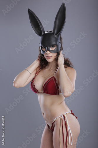 Brunette in sexy bunny costume