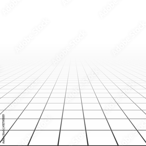 Abstract background with a perspective grid. Vector illustration.
