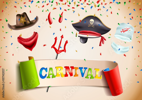 Carnival Background with different costumes