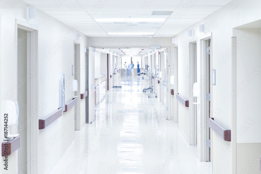 View down hospital corridor View down hospital corridor