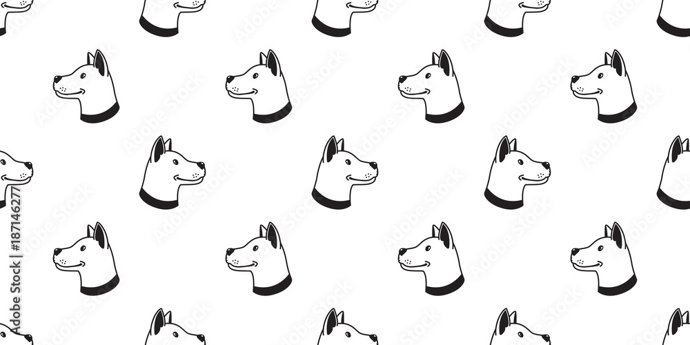 Dog Seamless Pattern vector bulldog hound wallpaper tile background isolated