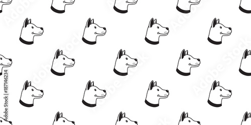 Dog Seamless Pattern vector Head bulldog hound tile background isolated wallpaper 
