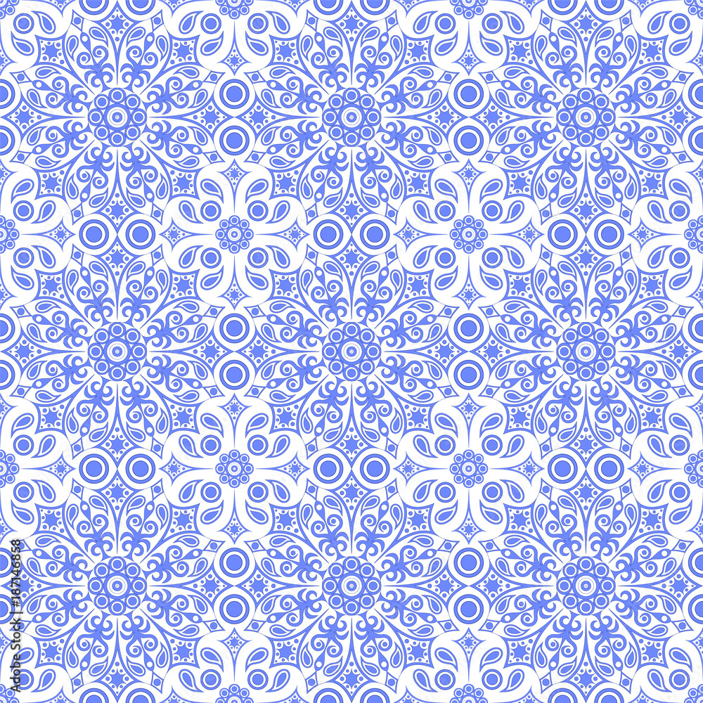 Seamless pattern. Blue and white seamless background. Light blue pattern. Abstract background, abstract pattern. Geometric pattern. Background for printed products, brochures, booklets, fabric. Eps 10