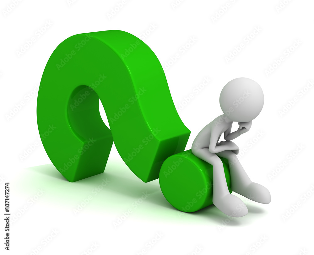 question mark and man concept 3d illustration question mark and man concept 3d illustration