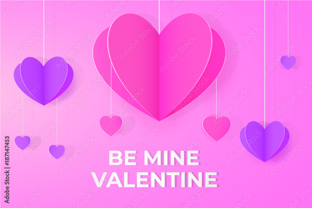 Be mine Valentine festive vivid background design