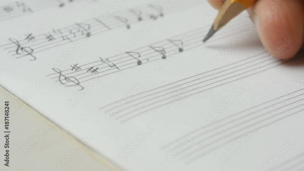 handmade writing on staff: key, note, music, musician, pencil, arrangement handmade writing on staff: key, note, music, musician, pencil, arrangement
