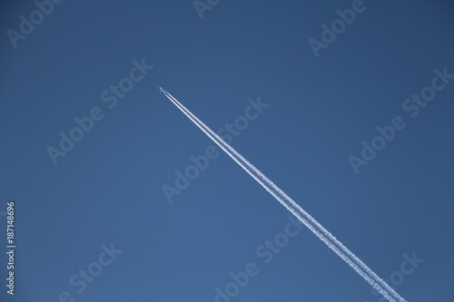 airplane in blue sky