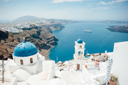 Traditional view of the island of Santorini