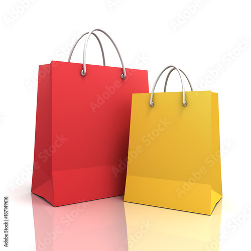 shopping bags concept 3d illustration