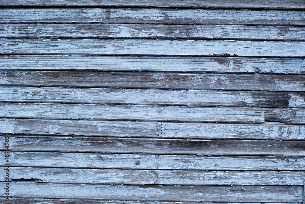 Obraz premium Blue wood texture background. Horizontal wood planks