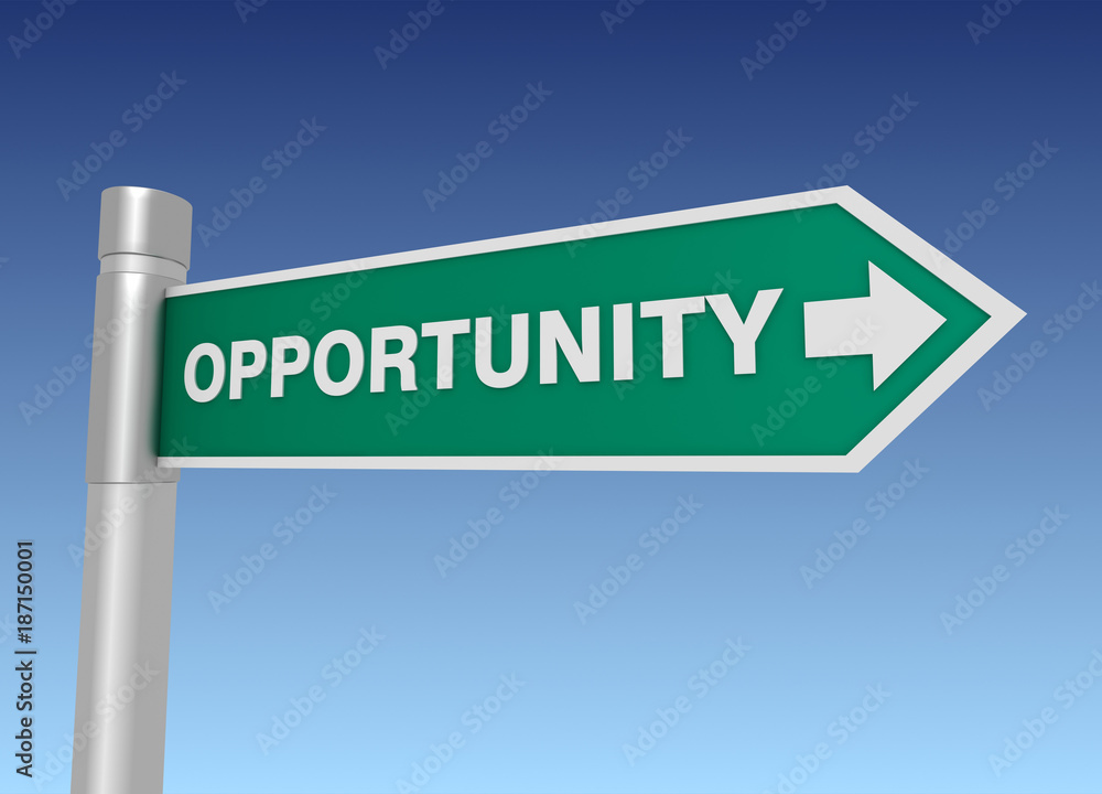 opportunity road sign 3d illustration opportunity road sign 3d illustration