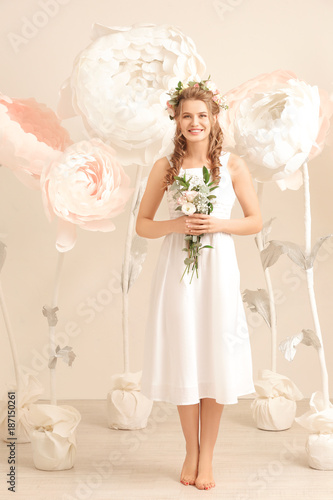 Beautiful young woman with ...