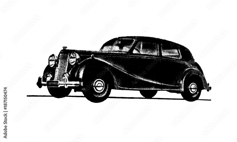 Vintage Retro Classic Car Illustration 