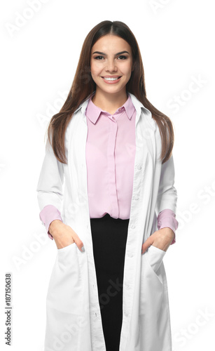 Young female pharmacist on ...