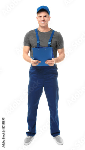 Handsome auto mechanic with...
