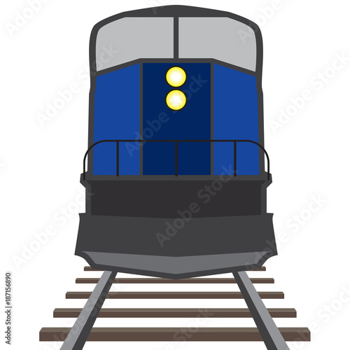 A train is coming down the tracks toward the viewer
