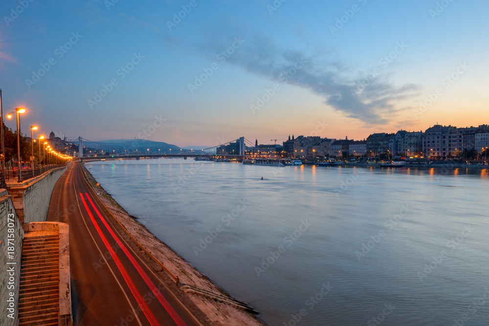 Riverfront road in Budapest