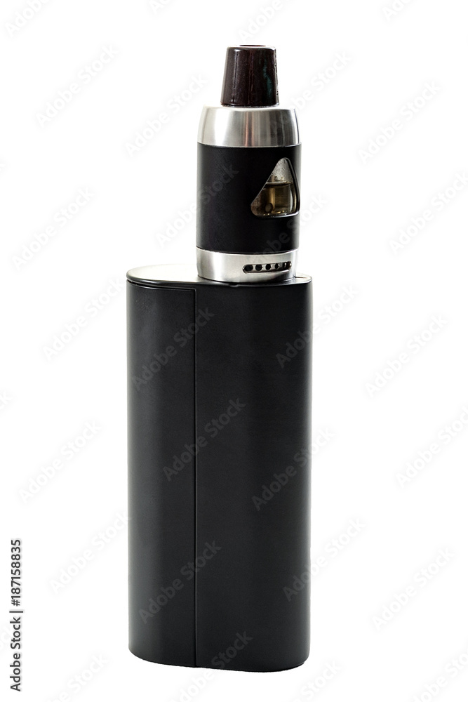 Vaping device and electronic cigarette concept with a vaporizer isolated on white with a clipping path included Vaping device and electronic cigarette concept with a vaporizer isolated on white with a clipping path included