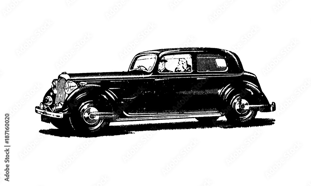 Obraz premium Vintage Retro Classic Car Illustration