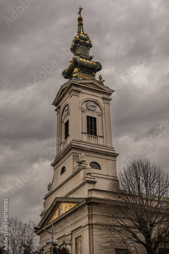 Belgrade, Serbia March 03, 2016: The Cathedral Church of St. Michael the Archangel is a Serbian Orthodox Christian church in the centre of Belgrade.
