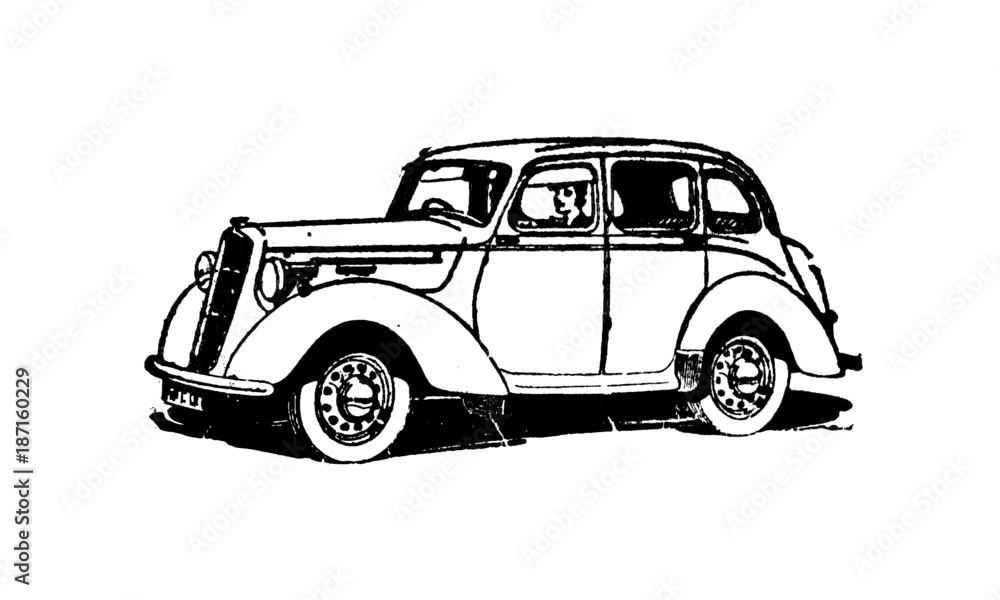 Vintage Retro Classic Car Illustration