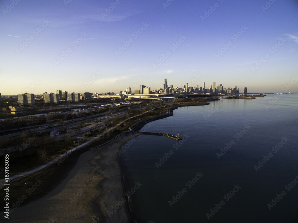 Naklejka premium Chicago Areal Photography