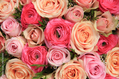 Pink rose bridal bouquet