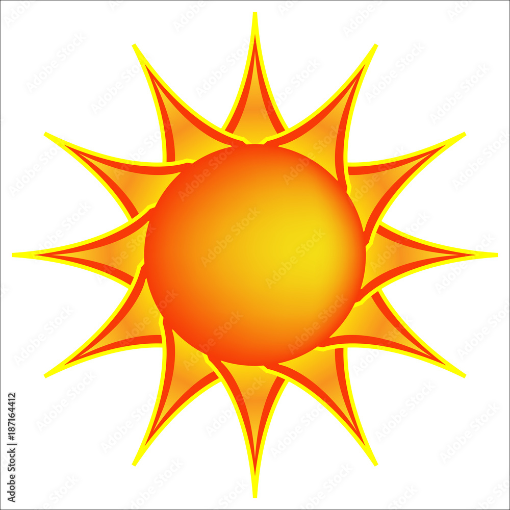 sun with yellow rays sun with yellow rays