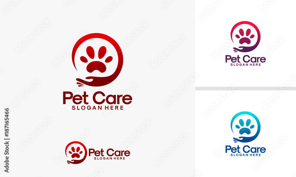 pet care logo designs vector, Animal Care logo template Stock Vector |  Adobe Stock