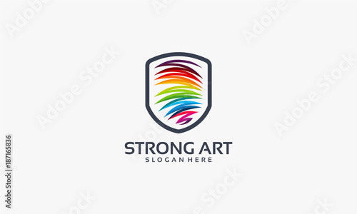 Strong art logo designs vector