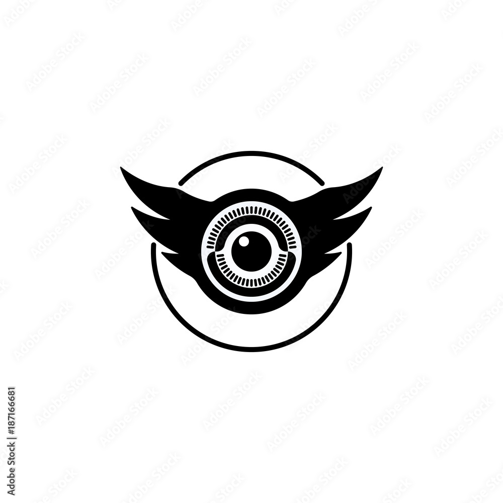 Obraz premium Eye and wings shaped logo