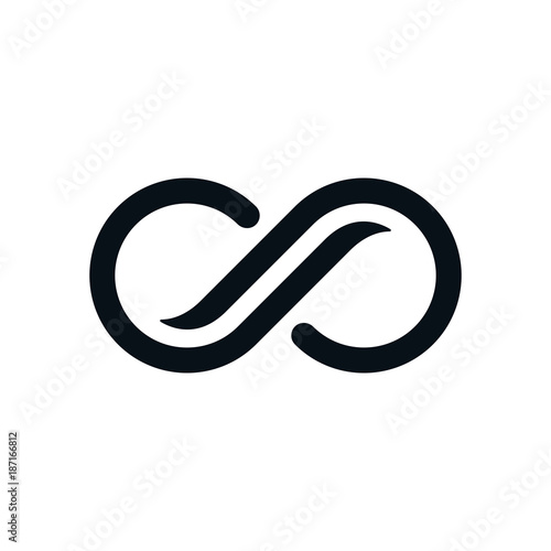 Monochrome curvy infinity symbol