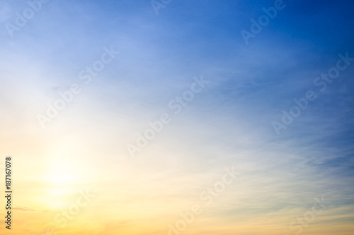 Beautiful sky and cloud during the sunrise background. © DG PhotoStock