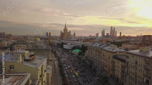 The old districts of Moscow in the evening photo