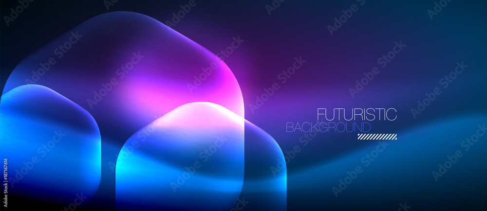 Neon hexagon background