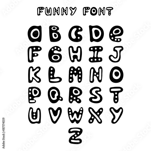 Funny hand-drawn English alphabet.