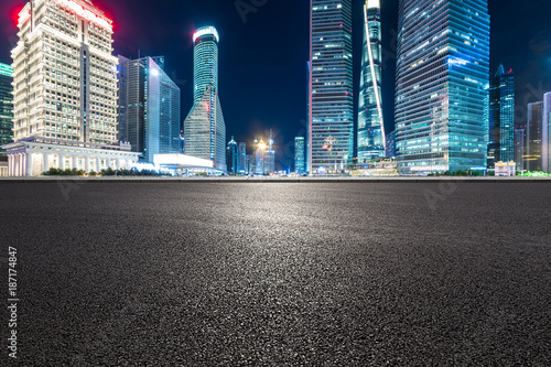 Photography Shanghai Lujiazui and urban road