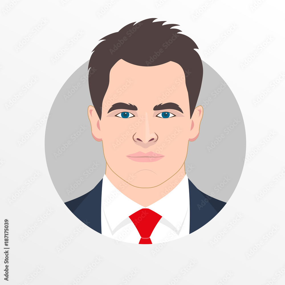 Businessman Icon Image, Male Avatar Profile Vector with Glasses and Beard  Hairstyle Stock Vector - Illustration of avatar, male: 179728610